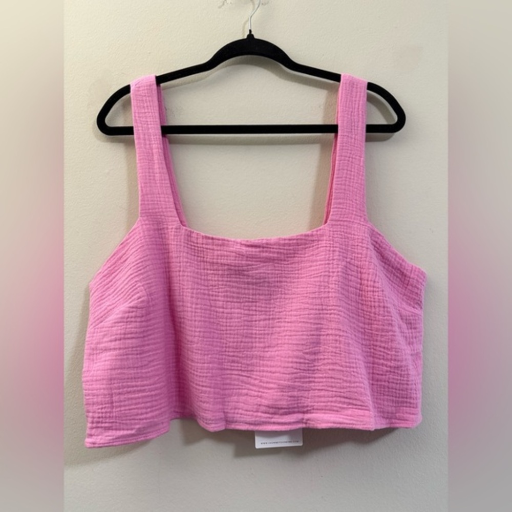 NWT Show Me Your Mumu Gauzey Mini Crop Top in Cool Pop Pink - XL